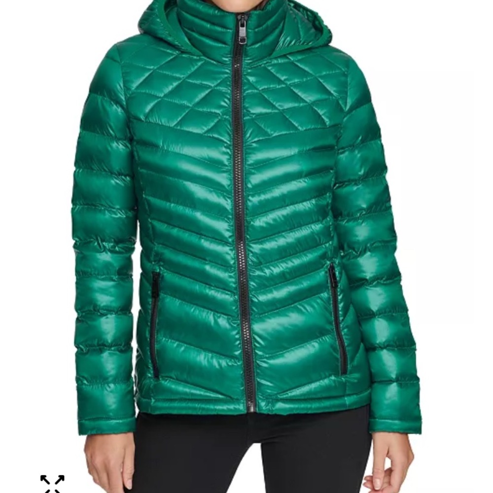 Calvin Klein Emerald Green Women's Premium Down Puffer Jacket